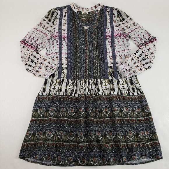 Anthropologie Tiny Mollie Tunic Dress Womens XS Multicolor Drop Waist Boho - Picture 1 of 12